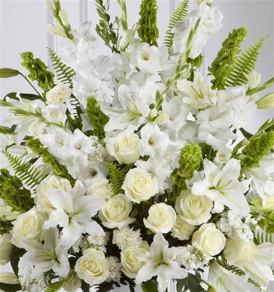 Extra Large White and Green Service Arrangement