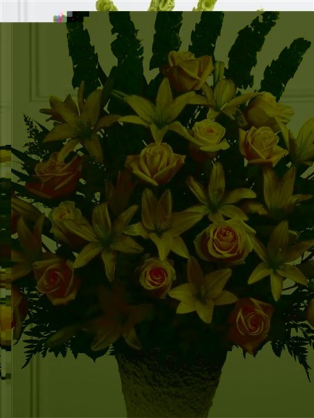 Extra Large Yellow Lily and Rose Service Arrangement