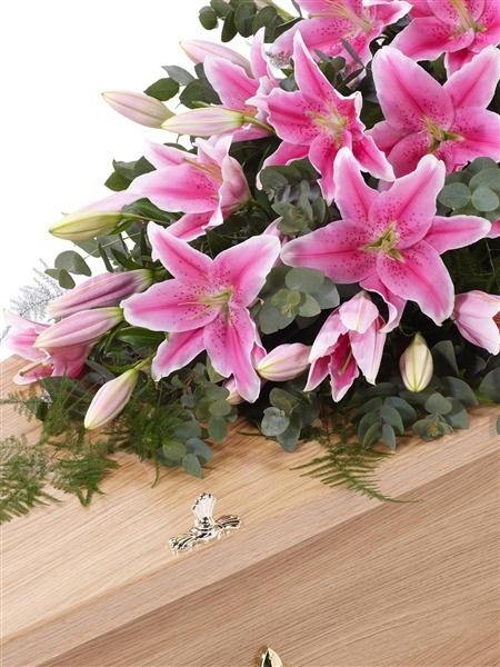 Lily Casket Spray   Pink