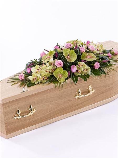 Rose, Orchid and Calla Lily Casket Spray