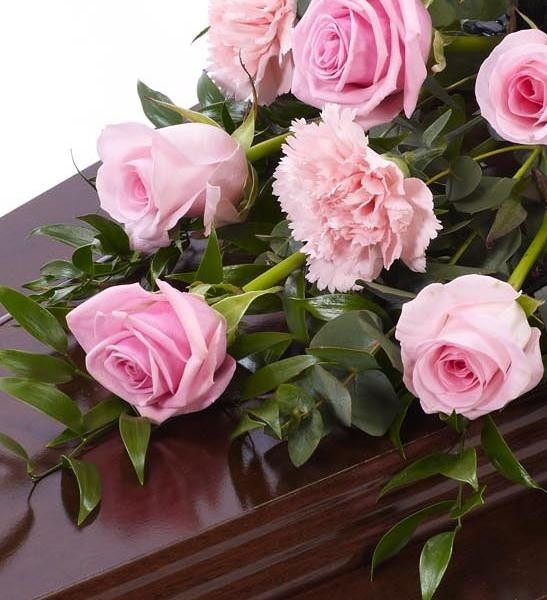 Rose and Carnation Casket Spray   Pink