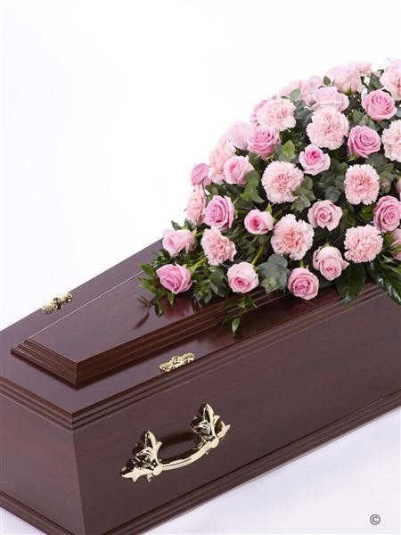 Rose and Carnation Casket Spray   Pink