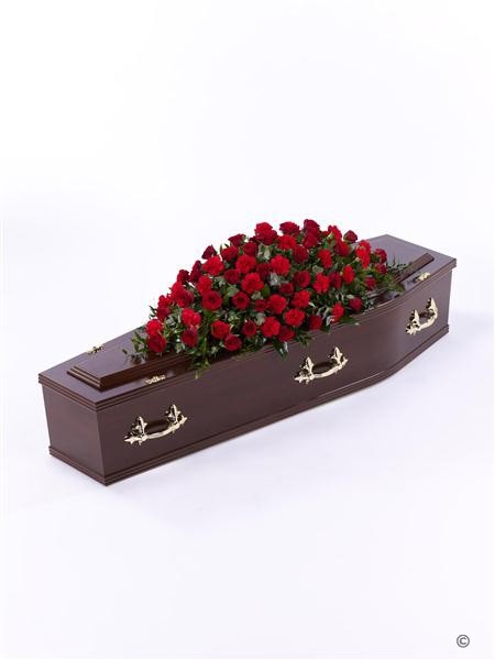 Rose and Carnation Casket Spray   Red