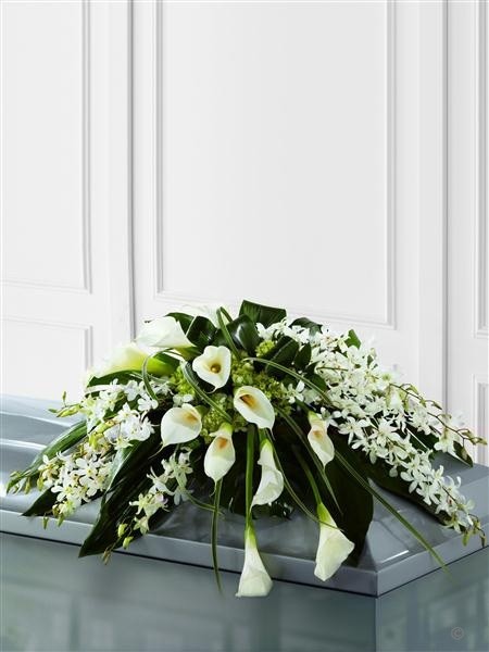 Calla Lily and Orchid Casket Spray