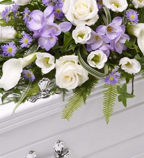 Children's Casket Spray   Blue and Lilac