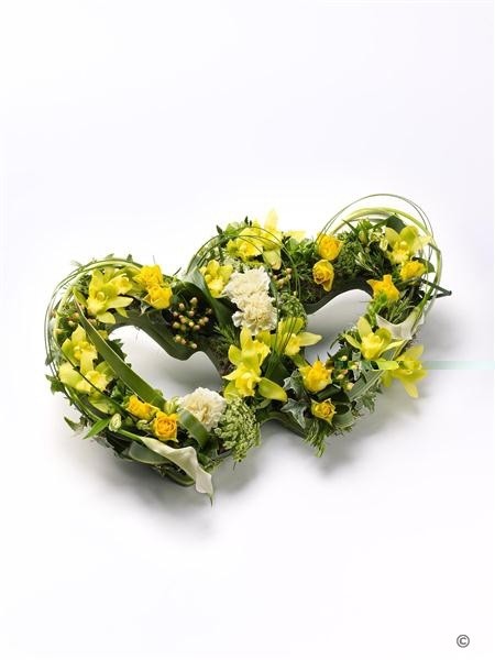 Double Heart Tribute Yellow