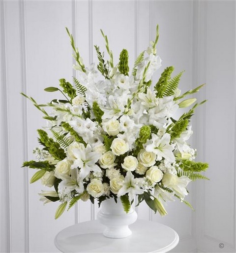 Extra Large White and Green Service Arrangement