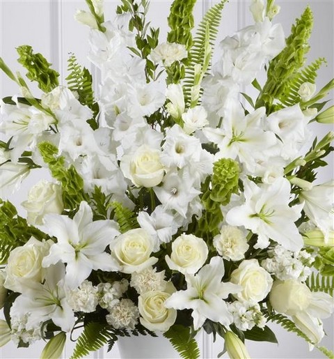 Large White and Green Service Arrangement