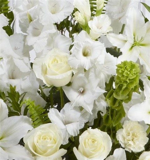 Large White and Green Service Arrangement