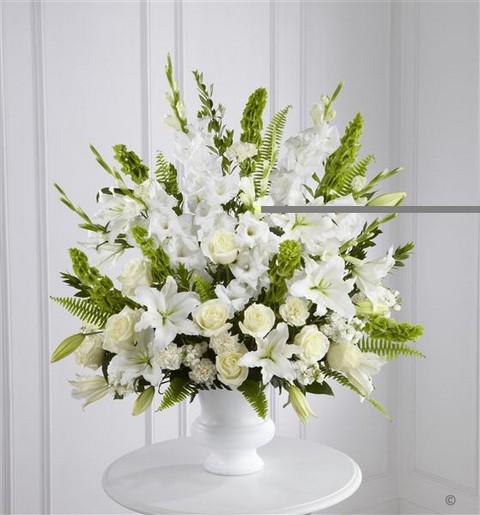 Large White and Green Service Arrangement