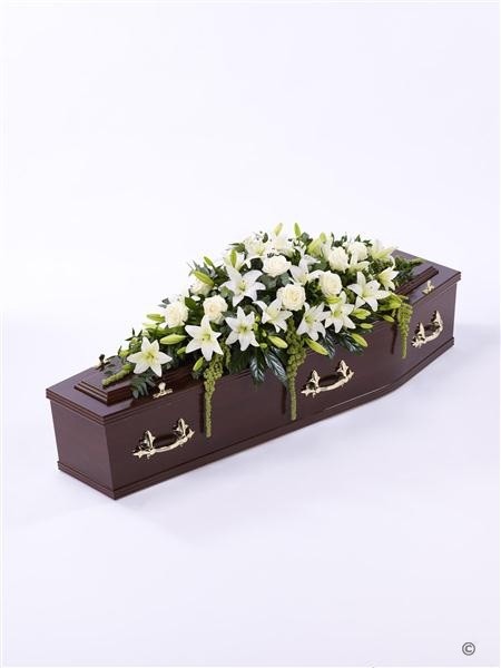 Lily and Rose Casket Spray   White