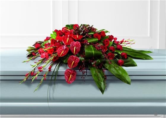 Rose, Orchid and Anthurium Casket Spray