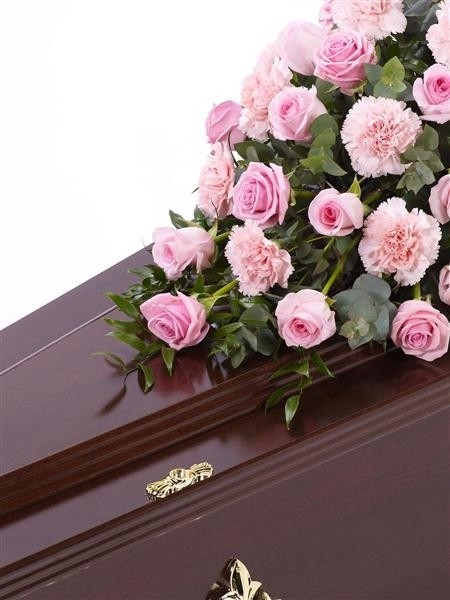 Rose and Carnation Casket Spray   Pink