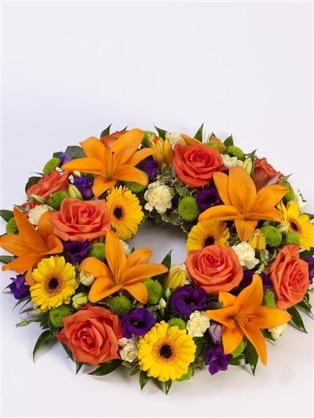 Vibrant Rose and Lily Wreath