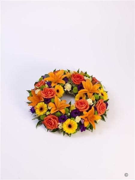 Vibrant Rose and Lily Wreath